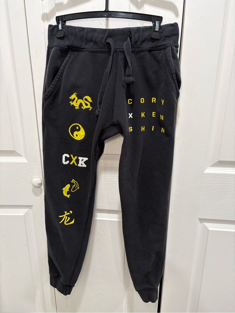 Kids Black Joggers with Yellow Graphics